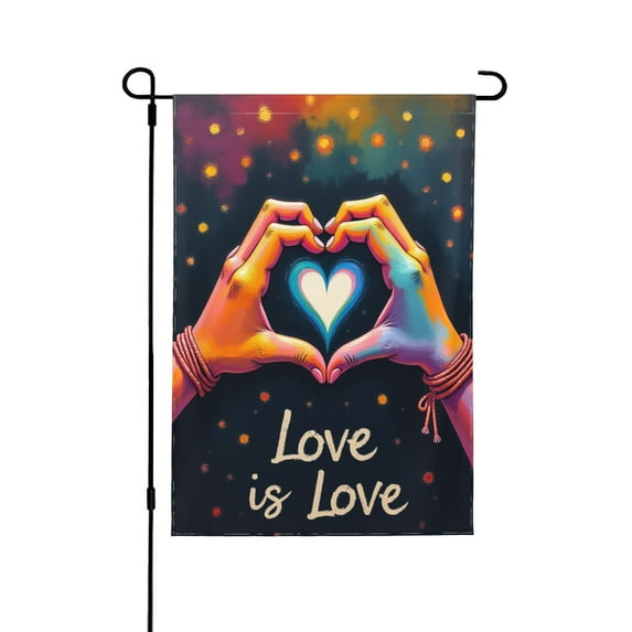 Pride Garden Flags For Outside, Love Is Love Hands Pride Gay Lesbian Lgbt Yard Decoration, Small Pansexual Outdoor Decor For Summer Farmhouse Celebration,12X18 Inch Double Sided