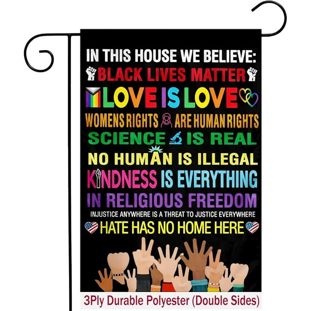 Pride Garden Flags in This House We Believe Yard Sign Flag Science is ...