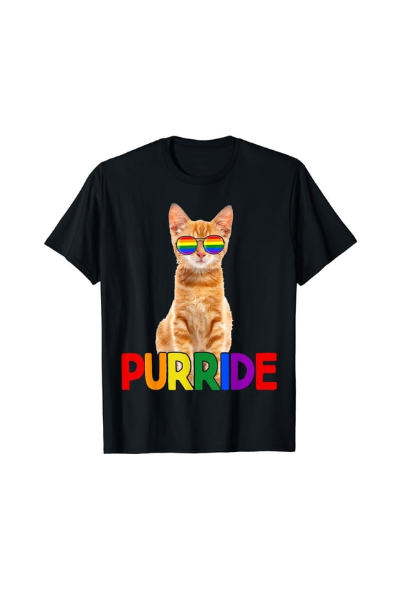 Pride Gay Cute Cat Purride LGBTQ T-Shirt