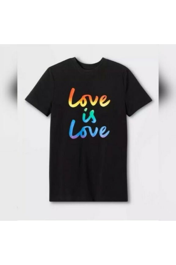 Pride Gender Inclusive Adult Love is Love Graphic T-Shirt - (Black, X-Small)