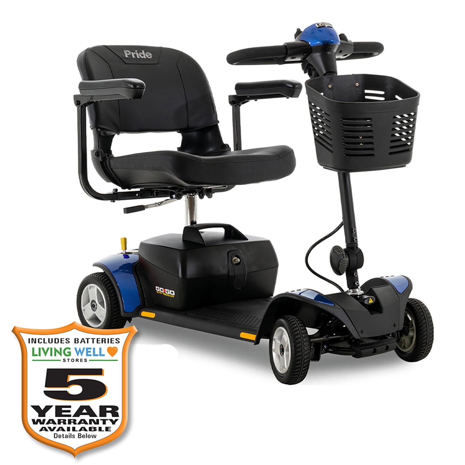 Pride GoGo Elite Traveller 4Wheel Mobility Scooter, 18 AH Battery