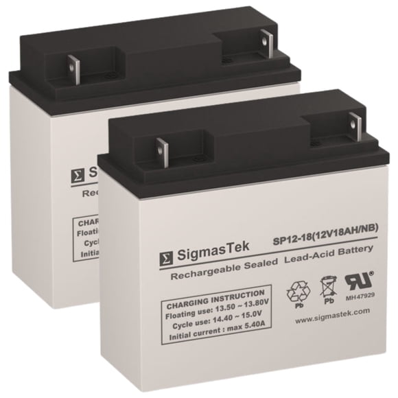 Pride Go-Go SC54 Elite Traveller Plus Wheelchair - 12V 18AmpH SigmasTek Battery Set of 2