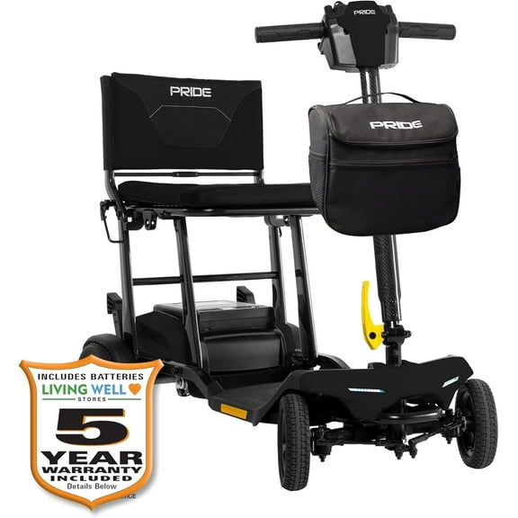 Pride Go Go Super Portable Foldable Mobility Scooter, Weighs Just 41.6 lbs., with 5-Year Extended Warranty