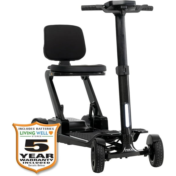 Pride GoGo Carbon Featherweight Scooter, Weighs Just 39 Lbs., with 5-Year Extended Warranty