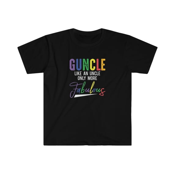 Pride Graphic T-Shirt Guncle Lgbtq+ Pride Adult Size Softstyle T-Shirt