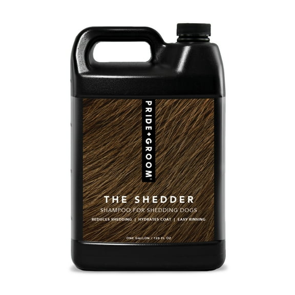 Pride and Groom The Shedder | Dog Deshedding Shampoo | All Natural Body Wash with Essential Oils & Ingredients That Reduce Pet Shedding & Fur Dander for Curly and Wavy Coats – 128oz