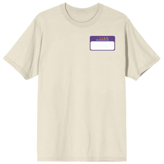 Pride Hello My Pronouns Are Men's Natural T-Shirt-XL