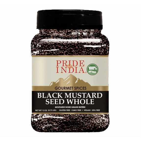Pride of India Black Mustard Seeds, 10 oz