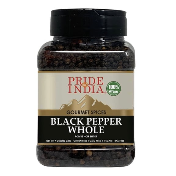 Pride of India Black Peppercorn Whole, 7 oz