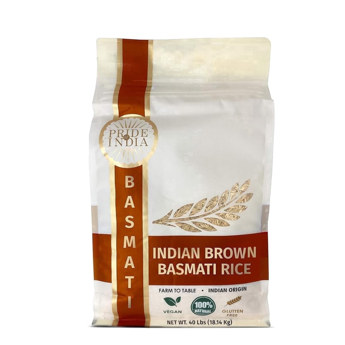 Pride Of India Extra Long Indian Basmati Rice, 40 lbs