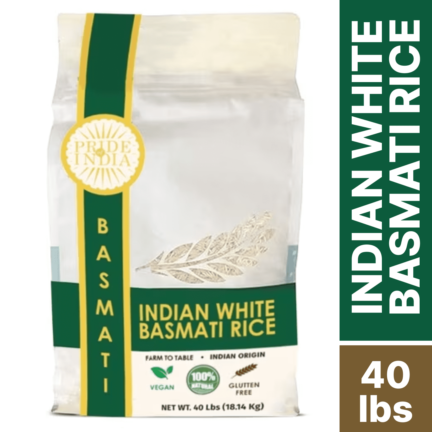 Pride of India Extra Long Basmati Rice, 40 lb