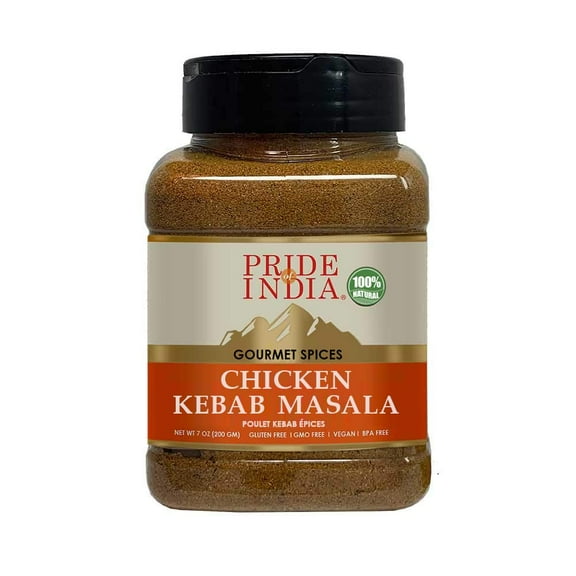Pride of India - PACK of 6 - Butter Chicken Kebab Seasoning Spice – Gourmet Spice Blend – Artisanal Rub – Good for Chicken Meat & Paneer – Preservatives Free – 7 oz. Medium Dual Sifter Jar