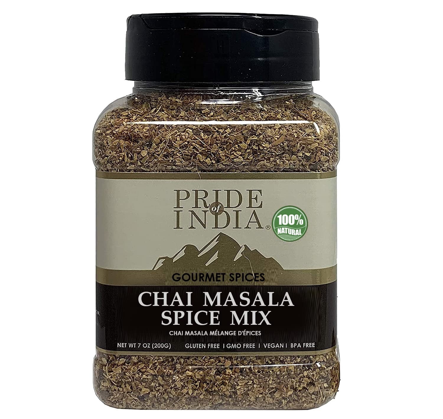 Pride of India - PACK of 6 - Chai Masala Mulling Spice Mix 6 oz (170 gm) Medium Dual Sifter Jar | Gourmet Spice Mix for Teas & Coffee | Caffeine Free | Mulling Spice Blend | Vegan & Gluten-Free
