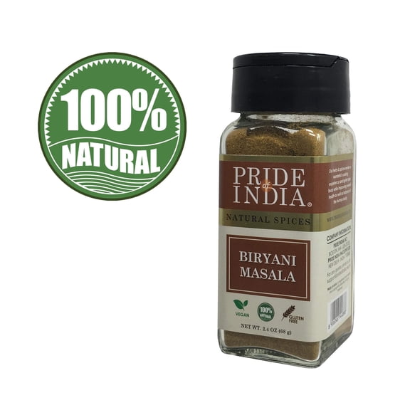 Pride of India - PACK of 6 - Indian Biryani Masala Seasoning Spice - 2.40 oz. Small Dual Sifter Jar-Gourmet Spice Blend - For layered vegetable and meat pilaf  Suitable for Vegetarians & Vegans