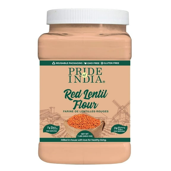 Pride of India Red Lentil Flour, 1 lb