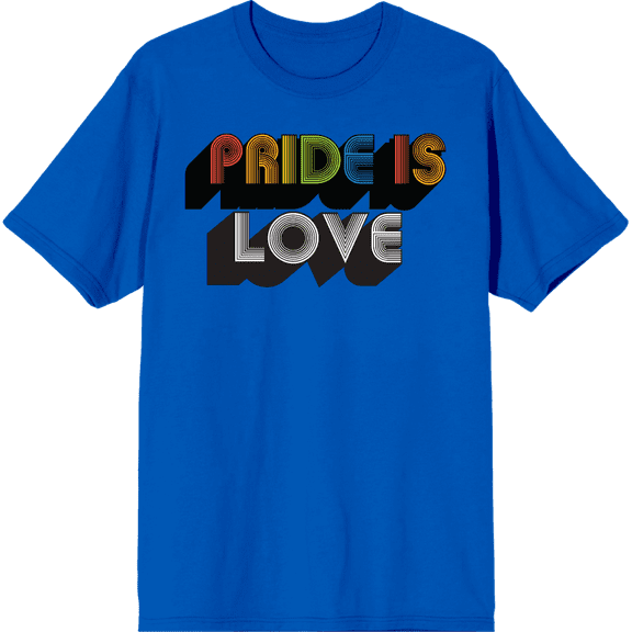 Pride Is Love Adult Royal Blue Crew Neck Short Sleeve Tee-3XL