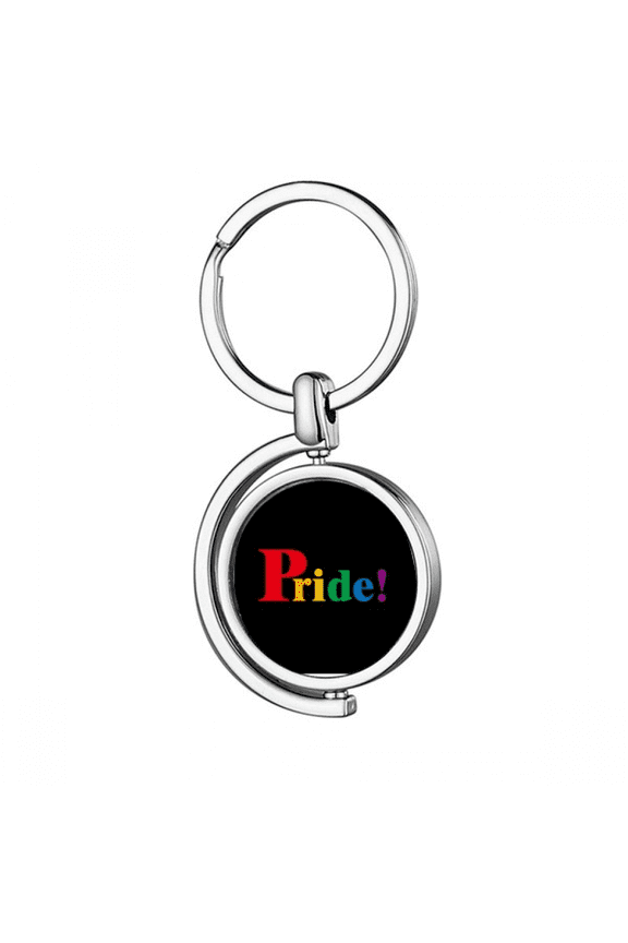 Pride LGBT Rainbow Art Deco Fashion Rotating Keychain Metal Keyring Holder