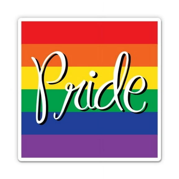 Pride LGBT Rainbow Flag - 3" Vinyl Sticker - For Car Laptop Water Bottle Phone - Waterproof Decal