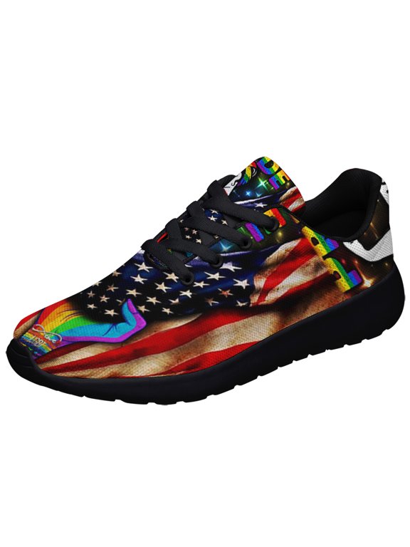 Pride LGBT Shoes Sneakers for Women Men Black Size 11.5