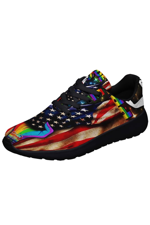 Pride LGBT Shoes Sneakers for Women Men Black Size 12