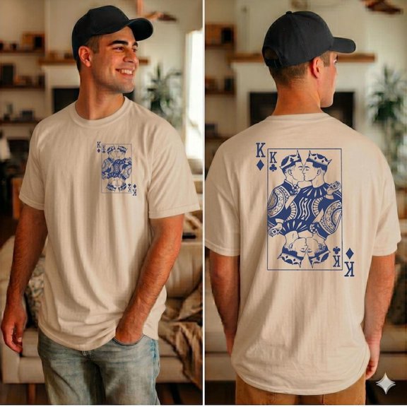 Pride LGBTQ King of Hearts Tee - Gay Couple Playing Cards