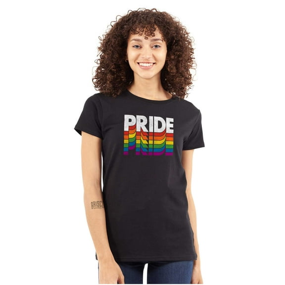 Pride LGBTQ Rainbow Queer Equality Womens Slim Fit Graphic Tee Brisco Brands S