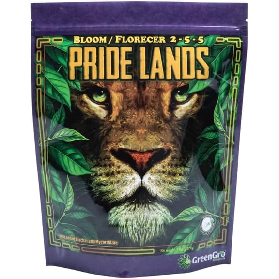 Pride Lands Premium Organic Bloom Fertilizer with NO Fillers, Bigger Buds and Flowers, Brighter Plants with Our Complete Bloom Nutrients, Recharge and Boost Growth with Optimal Blend of NPK, 5 lb