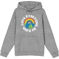 thumbnail image 1 of Pride Love Everyone Be Kind Adult Heather Gray Long Sleeve Hoodie-Medium, 1 of 2
