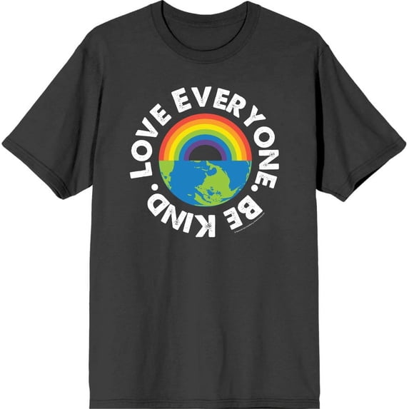 Pride Love Everyone Be Kind Men's Charcoal Crew Neck Short Sleeve Tee-XS
