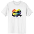 thumbnail image 1 of Pride Love Is A Human Right Men's White T-Shirt-Medium, 1 of 4