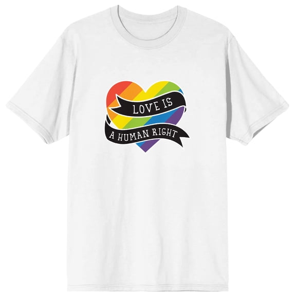 Pride Love Is A Human Right Men's White T-Shirt-XXL