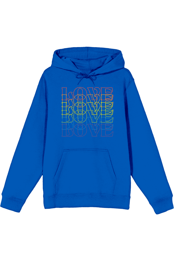 Pride "Love" Rainbow Gradient Adult Olive Long Sleeve Hoodie-Small