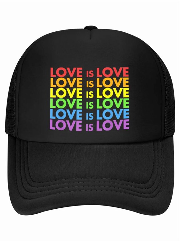 Pride March Rainbow LGBT Equality, love is love Baseball Cap