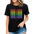 thumbnail image 1 of Pride March Shirt Rainbow LGBT Equality Shirt love is love T-shirt for Women Black 4X-Large, 1 of 4