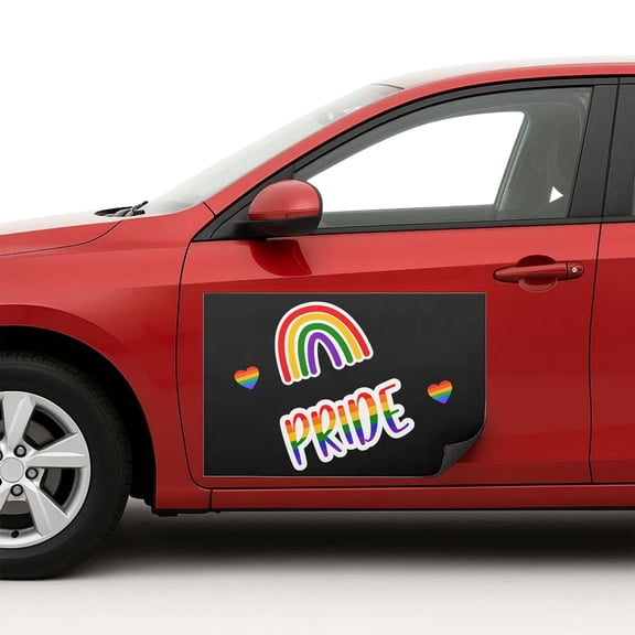 Pride Mobile Car Magnet Sign by DC | Flexible Car Magnetic Sheets with Adhesive Backing | 12"x18" Bumper Magnet Sticker for Vehicles, Trucks & Business Advertising Signs | 2 PC | Made in USA