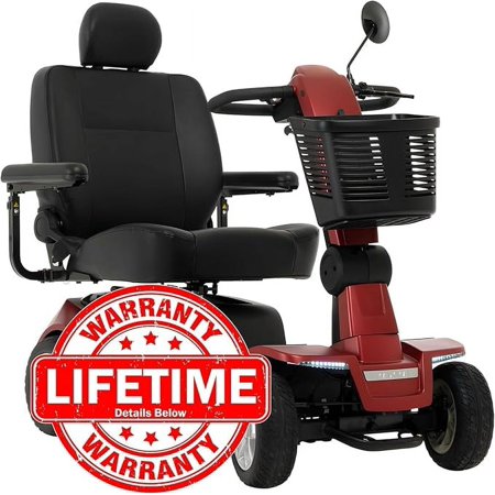 Pride Mobility Maxima 4 Wheel SC941 Mobility Scooter w/ Power Elevating Seat (PES) Option, Garnet Red
