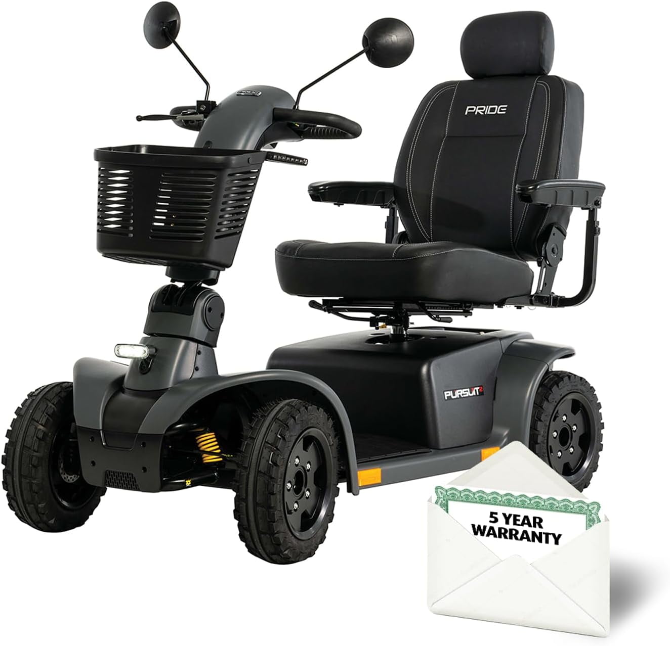 Pride Mobility Pursuit 2 HD Mobility Scooter, 400 Lb. Weight Capacity, With Available 5Year