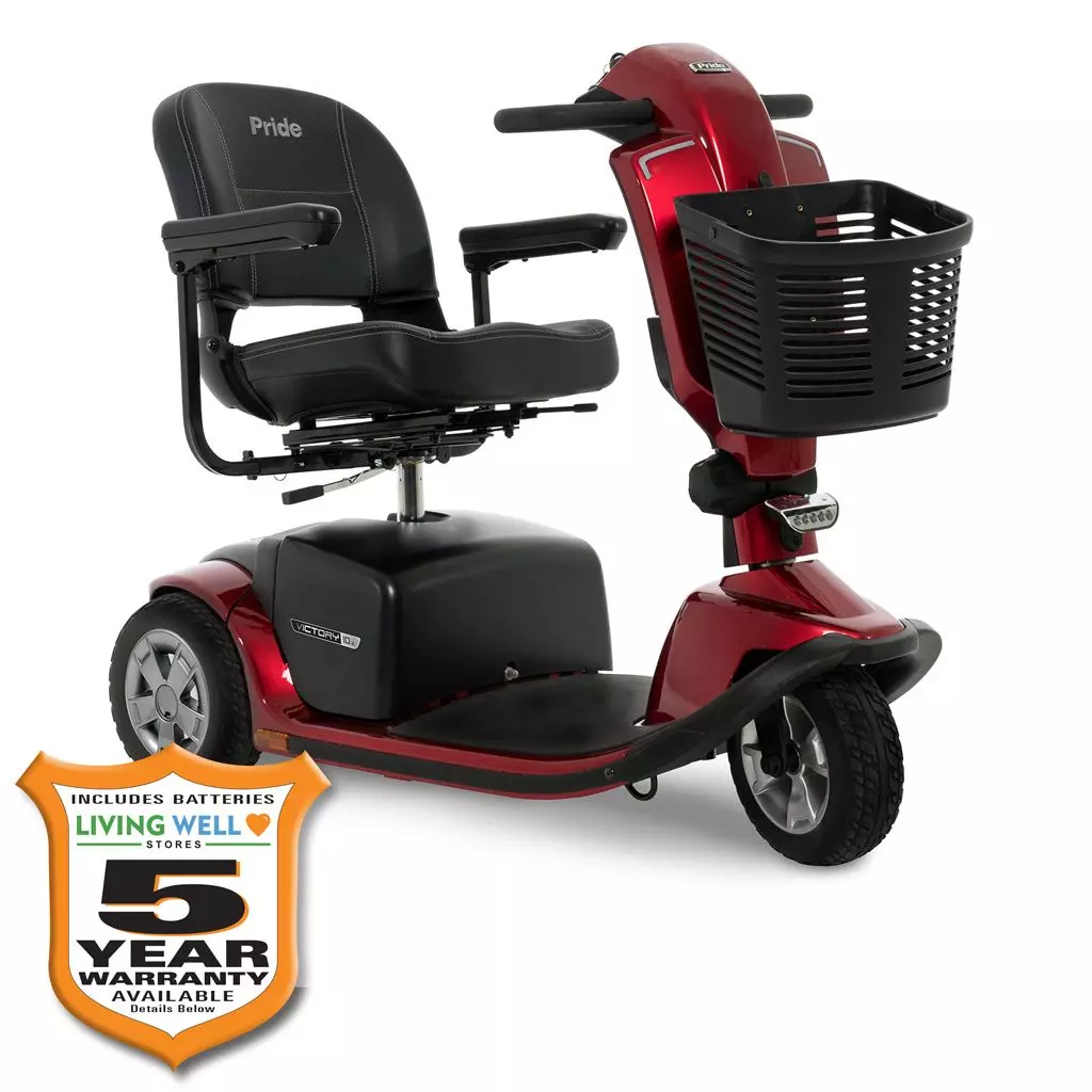 Pride Mobility Victory 10.2 3Wheel Mobility Scooter, 400 Lb. Weight