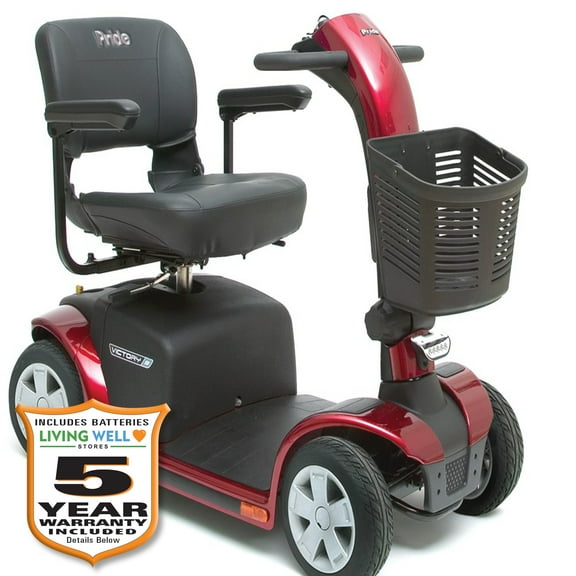 Pride Mobility Victory 9 4-Wheel Mobility Scooter, 300 Lb. Weight Capacity, with 5-Year Extended Warranty