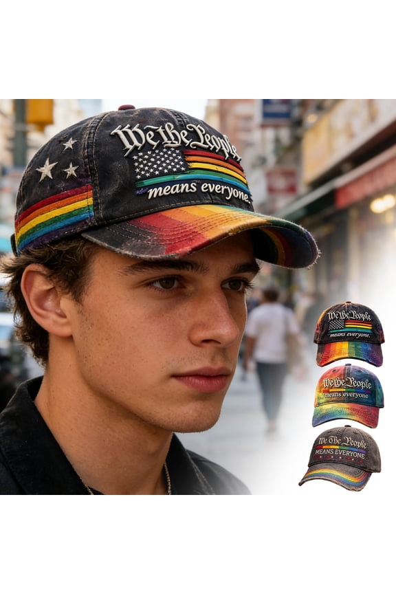 Pride Month Baseball Cap, Classic Embroidered Pride Design Cotton Hat, Adjustable Snapback Unisex for Daily Wear Outdoor Celebration Parades Events, D