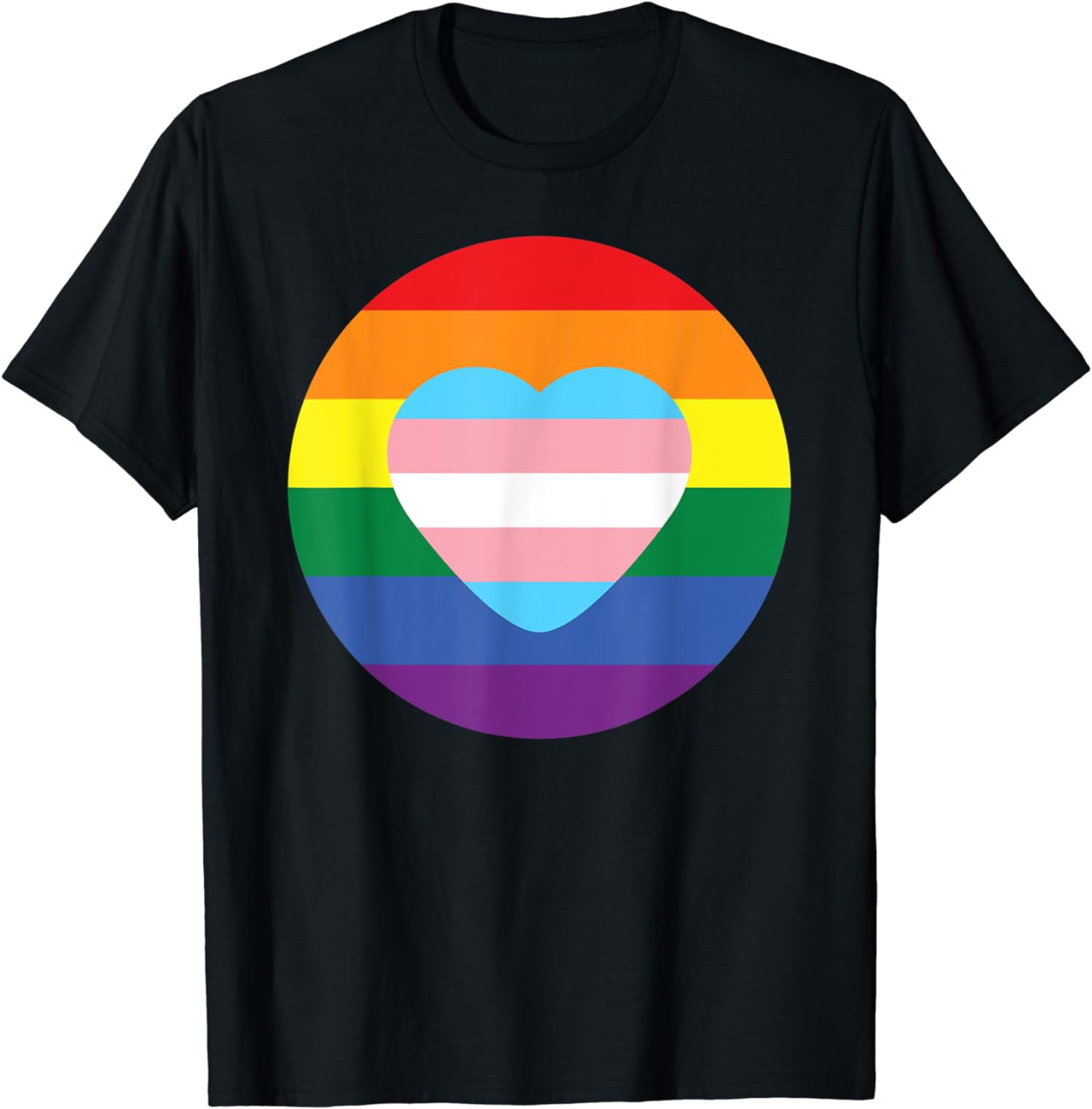 Pride Month Gay Flag and Transgender Heart T-Shirt - Walmart.com