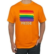 Pride Month Gay LGBTQ Flag Colors Parade Love | Mens LGBT Pride Graphic T-Shirt, Orange, Large