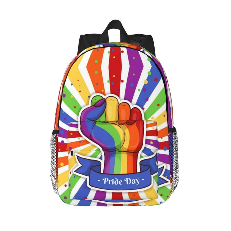 Pride Month LGBTQ Gay Pride Ally Backpack Casual Bookbag Lightweight Large Capacity Laptop Daypack Shoulder Bag for Travel Walmart
