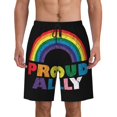 thumbnail image 1 of Pride Month Lgbtq Gay Pride Ally Men'S Beach Pants Quick Dry Short Swim Trunks With With Pockets And Mesh Lining Swimwear Beach Bathing Shorts Xx-Large, 1 of 1