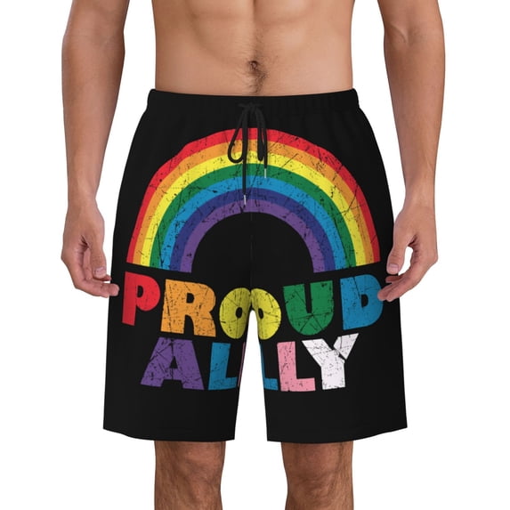 Pride Month Lgbtq Gay Pride Ally Men'S Beach Pants Quick Dry Short Swim Trunks With With Pockets And Mesh Lining Swimwear Beach Bathing Shorts Xx-Large