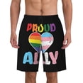 thumbnail image 1 of Pride Month Lgbtq Gay Pride Ally Men'S Beach Pants Quick Dry Short Swim Trunks With With Pockets And Mesh Lining Swimwear Beach Bathing Shorts Large, 1 of 1