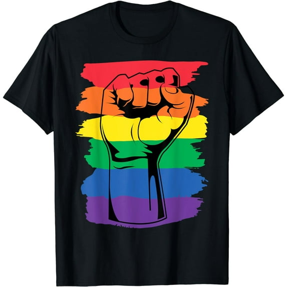 Pride Month Merch LGBT Rainbow Fist LGBTQ Gay Pride T-Shirt