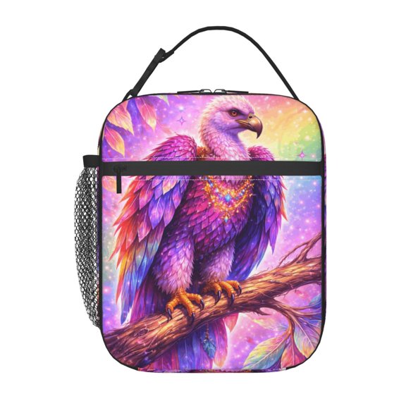 Pride Month Rainbow Eagle Lunch Bag Portable Thermal Lunch Box for Men and Women