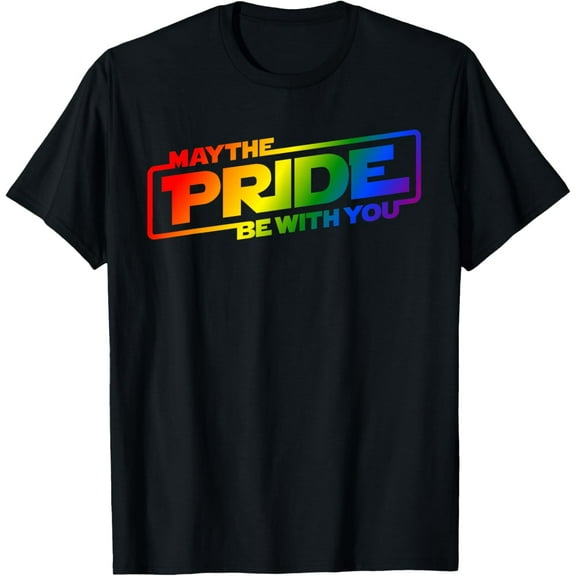 Pride Month Rainbow LGBTQ May The Pride Be With You T-Shirt Tops Tee