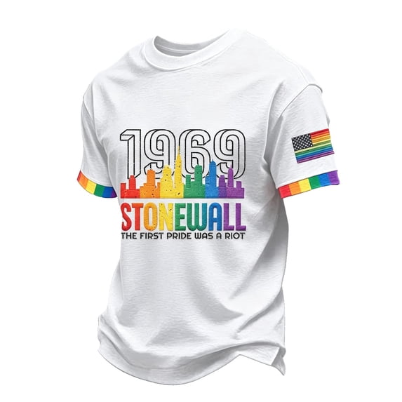 Pride Month T-Shirt for Men, Human LGBTQ+ Gay Pride Month Flag Graphic Casual Tee